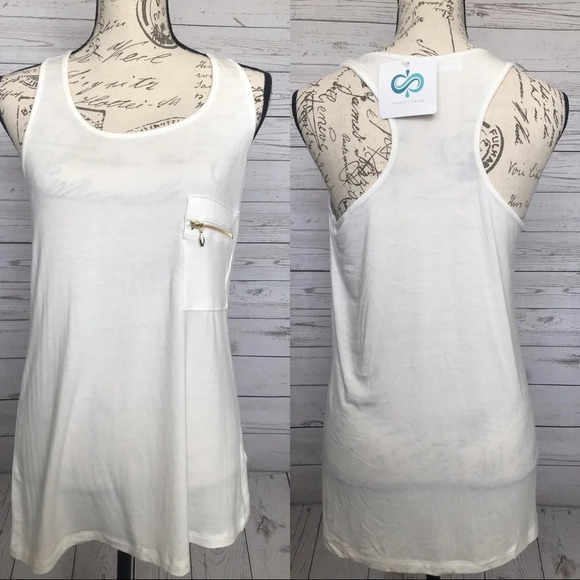 Infinity Raine Racerback Zipper Pocket Tunic Size Large - Picture 2 of 2